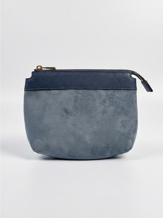 Smaak Amsterdam Handbags - Smaak Amsterdam Coin Purse Cosmetic Bag Suede Leather Blue OS